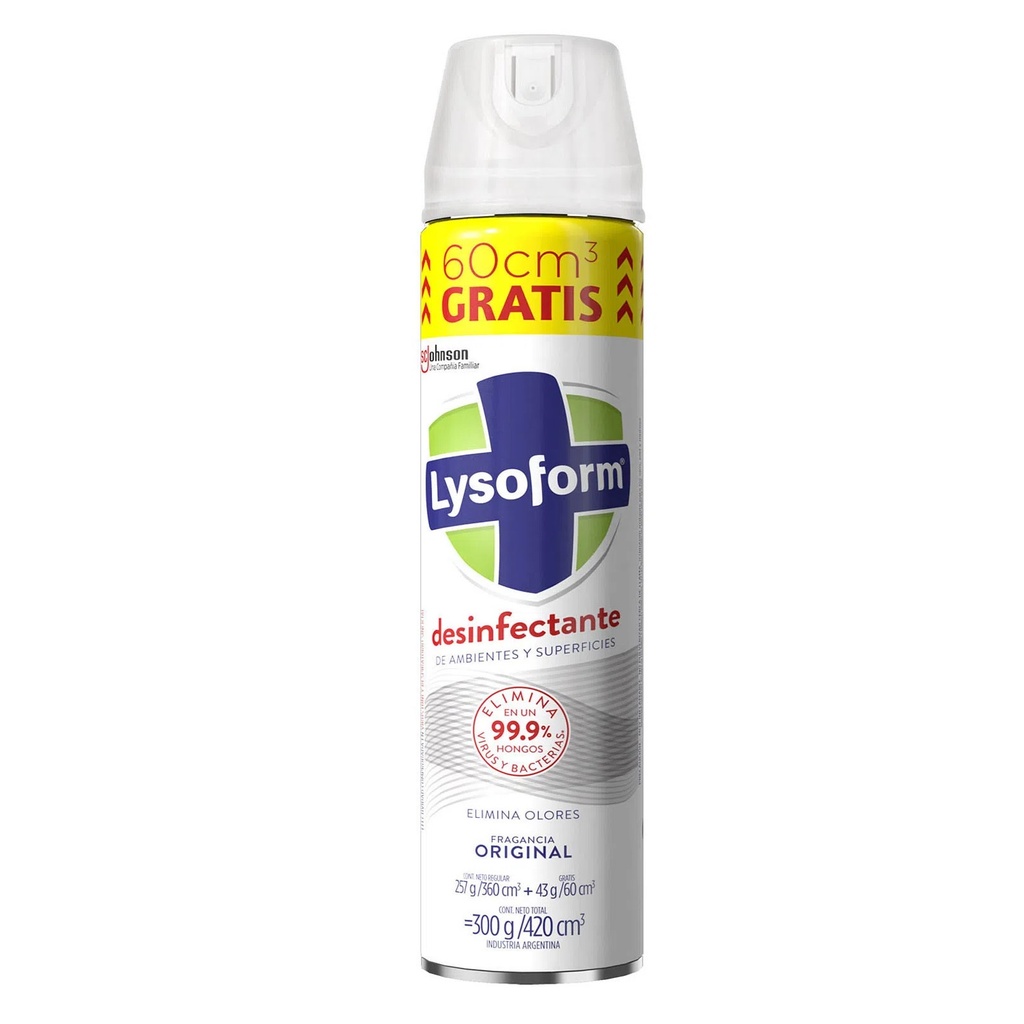 Lysoform Desinfectante de Ambiente en Aerosol Fragancia Original 300g/420mL