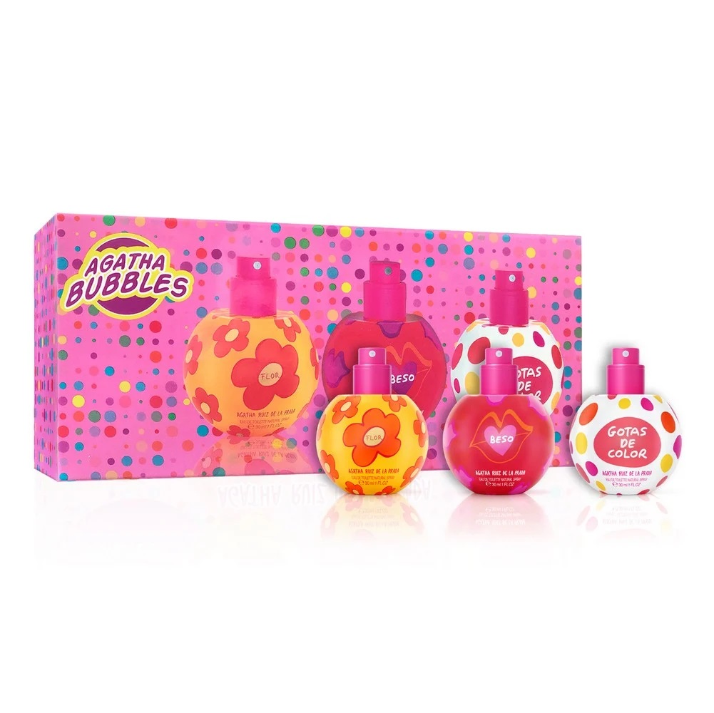 Agatha Ruiz De La Prada Eau De Toilette Spray (Flor-Beso-Gotas de Color) 30 mL x3