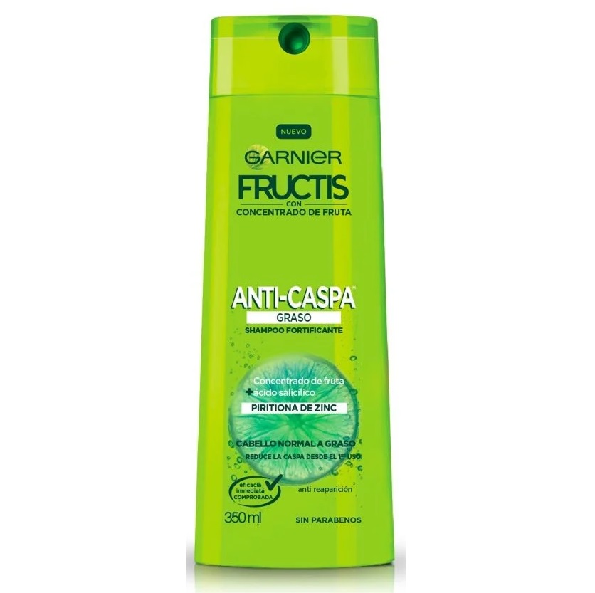 Fructis Shampoo Anticaspa Graso Fortificante 350 mL
