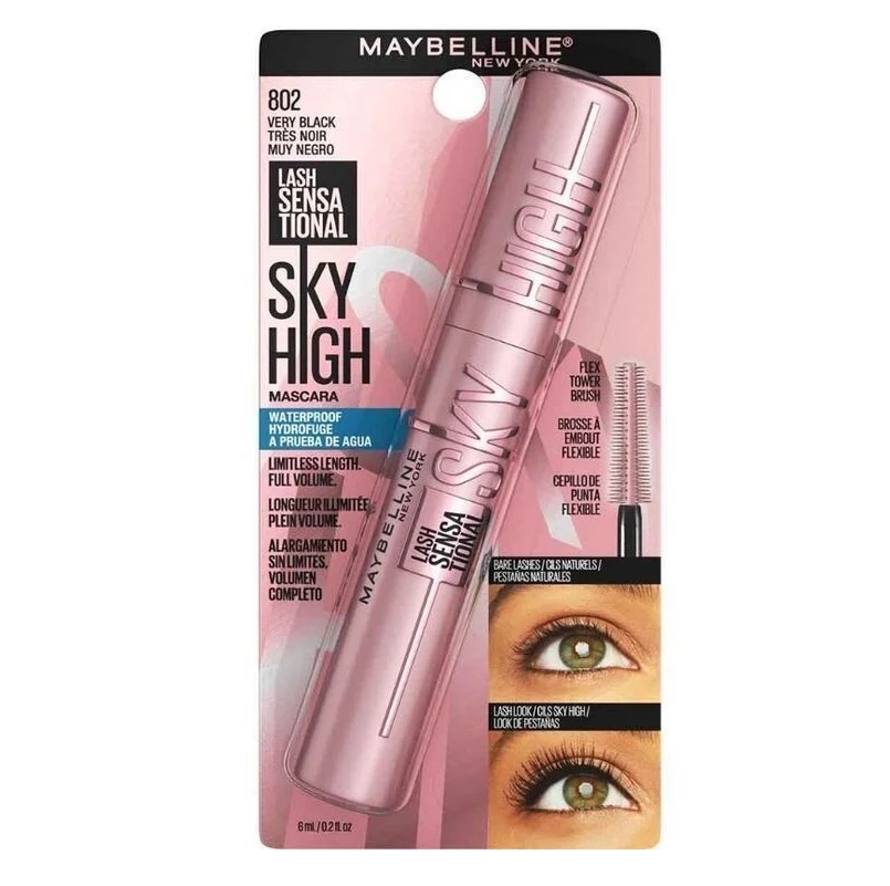 Maybelline Máscara de Pestañas Lash Sensational Sky Hight Waterproof Negra 6 mL