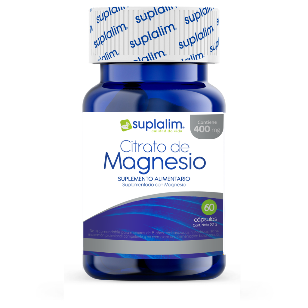 Citrato de Magnesio 400 mg 60 Cápsulas Suplalim