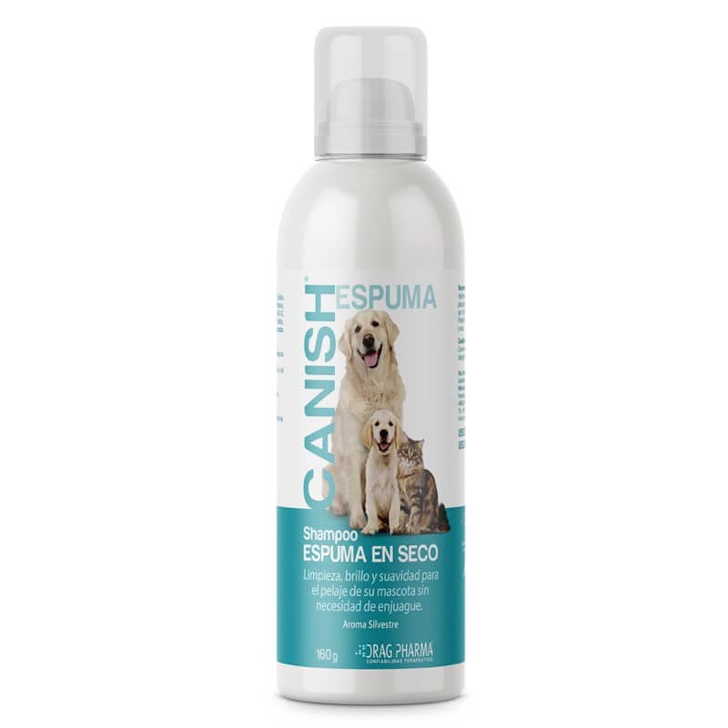 Canish Shampoo Espuma Seca Perros/Gatos Spray 160 mL Drag Pharma