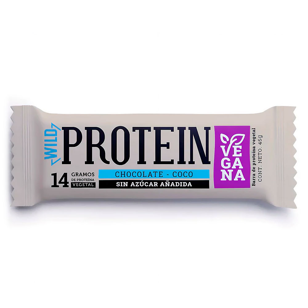 Wild Protein Barra de Proteína Vegana Chocolate Coco 45 g