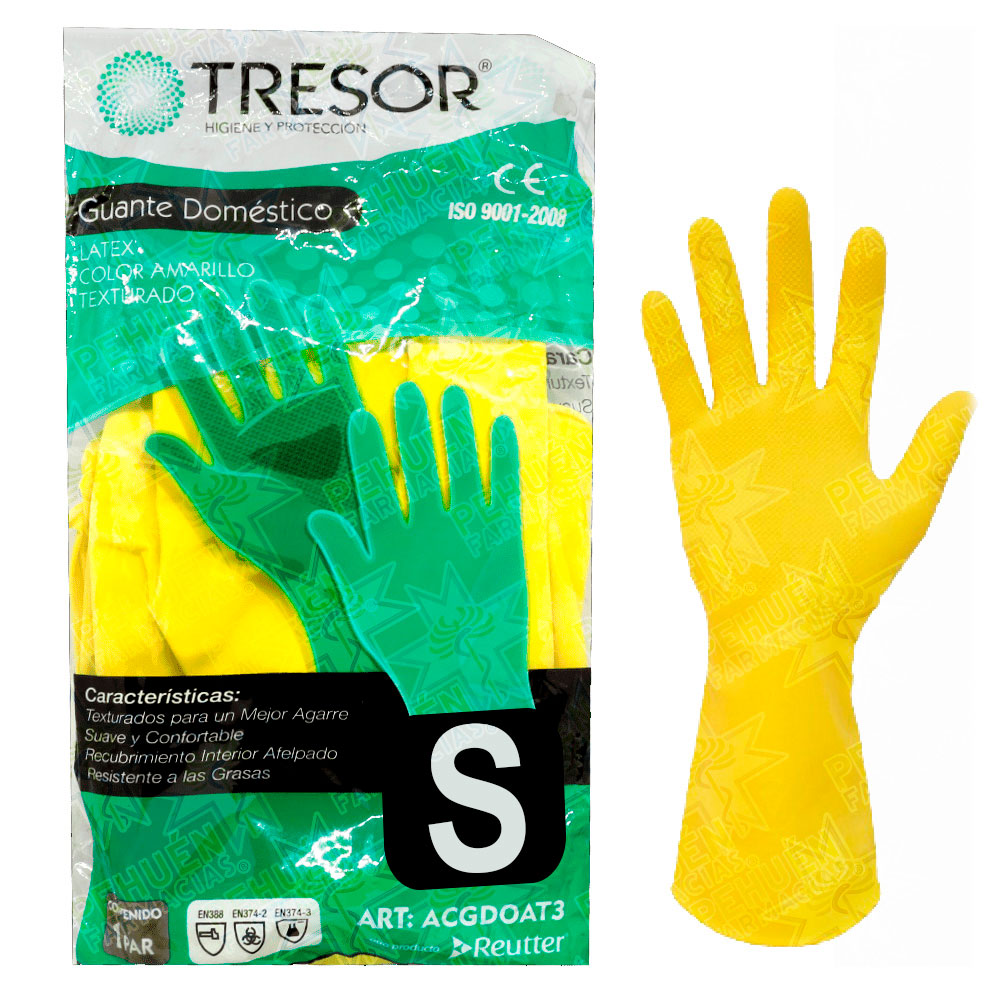 Tresor Par de Guantes Látex Domésticos Talla S Reutter