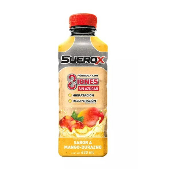Suerox 8 Iones Mango-Durazno Bebida Hidratación 630 mL Genomma Lab