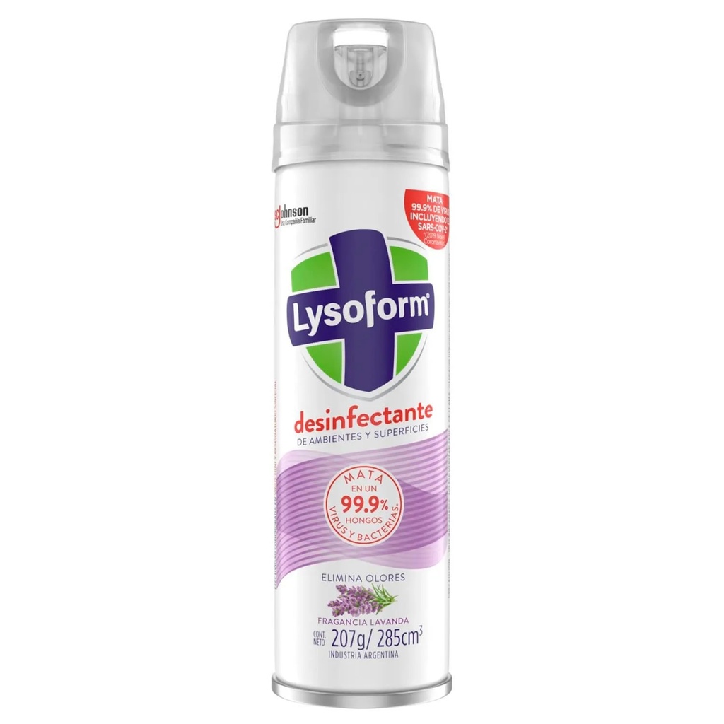 Lysoform Desinfectante de Ambiente en Aerosol Fragancia Lavanda 207g/285mL
