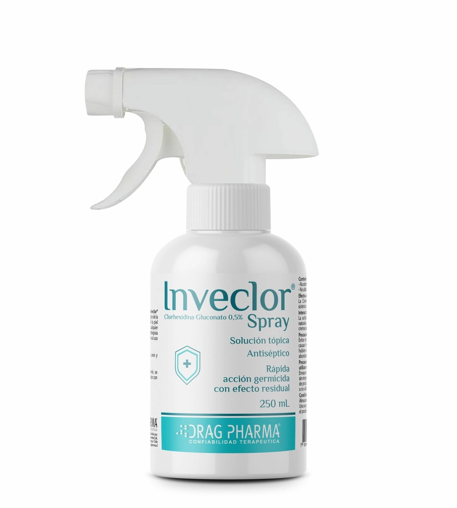 Inveclor Antiséptico Perros/Gatos y Otros Solución Tópica Spray 0,05% Clorhexidina 250 mL Drag Pharma
