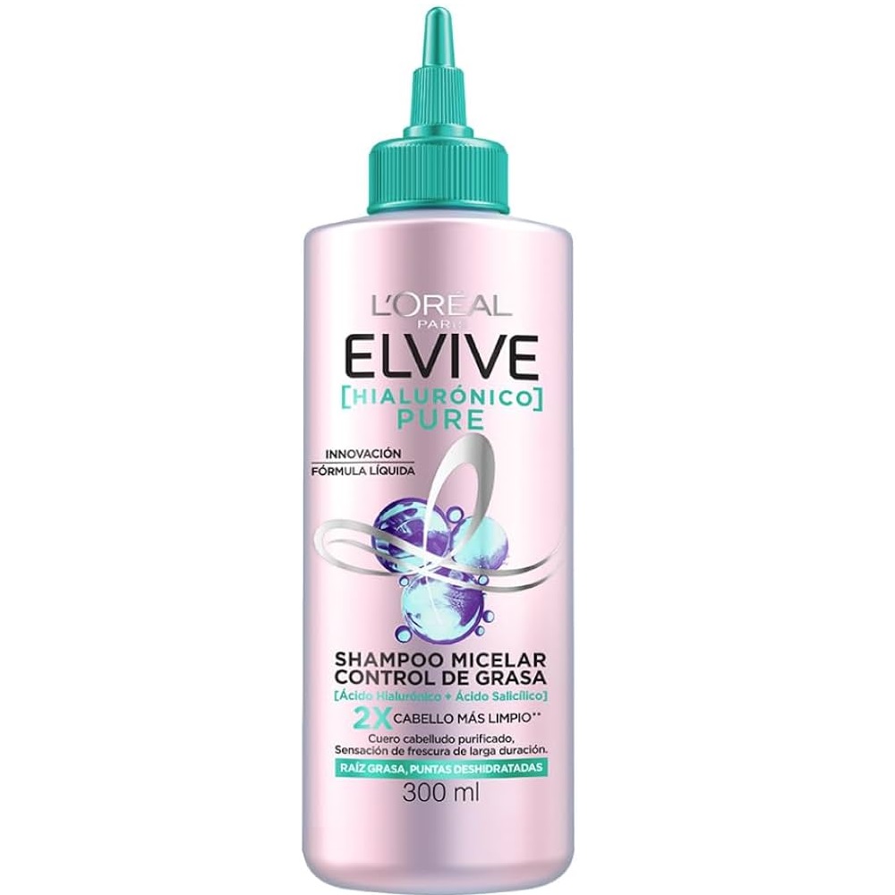 Elvive Shampoo Hialurónico Pure Micelar Control Equilibrante Cabello Mixto 300 mL L'oreal