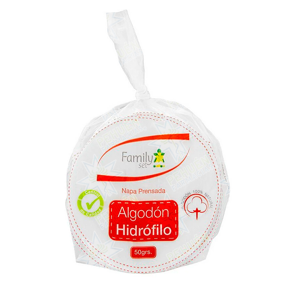 Algodón Hidrófilo Prensado 50 g Family Set