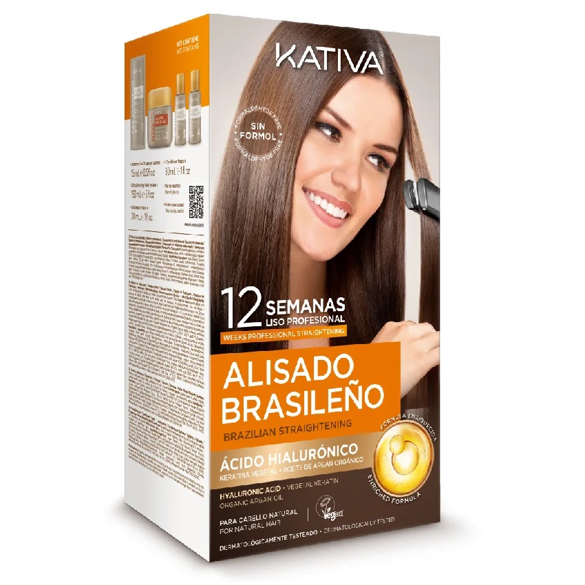 Kativa Alisado Brasileño sin Formol Kit Capilar 4 Productos