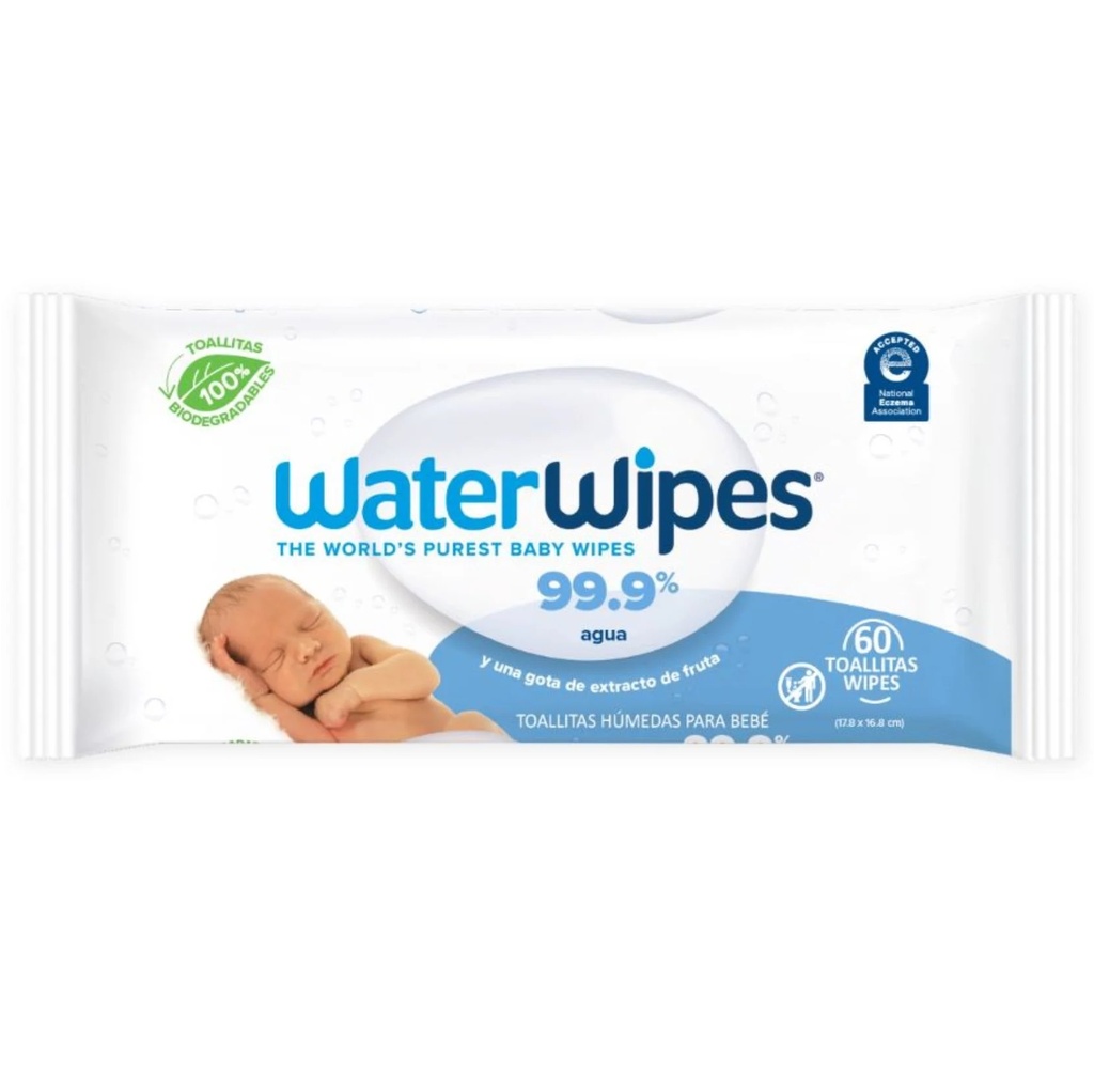 Water Wipes Toallitas Húmedas 99.9% Agua 60 Unidades