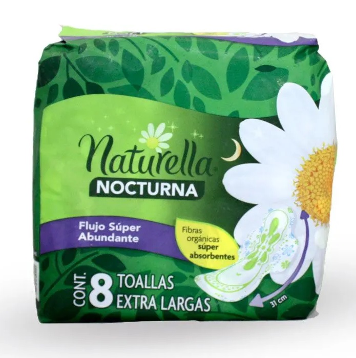 Naturella Nocturna 8 Toallas Femeninas Extra Largas P&G
