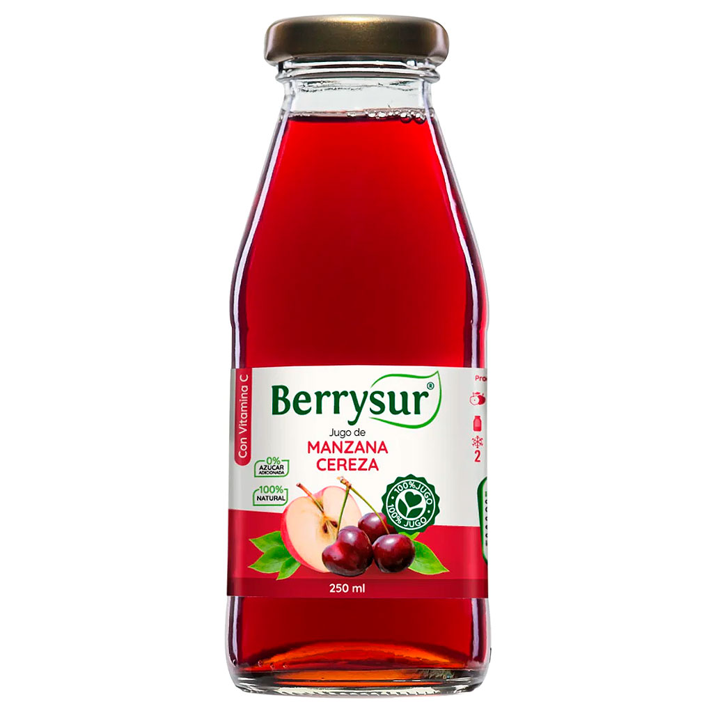 Jugo Manzana Cereza Sin Azúcar 250 mL Berrysur