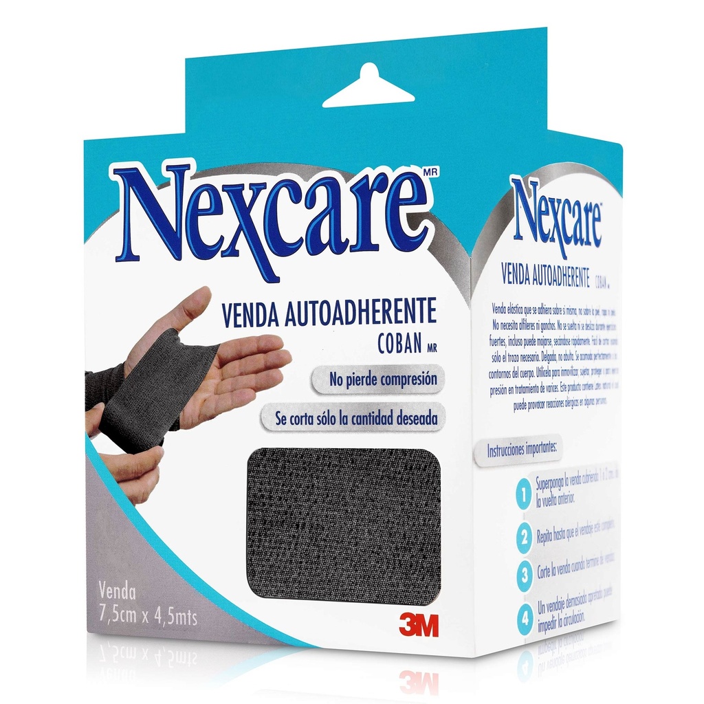 Coban Nexcare Negra Venda Autoadherente 7,5 cm x 4,5 m 3M