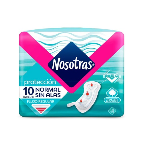 Nosotras 10 Toallas Femeninas Normal sin Alas