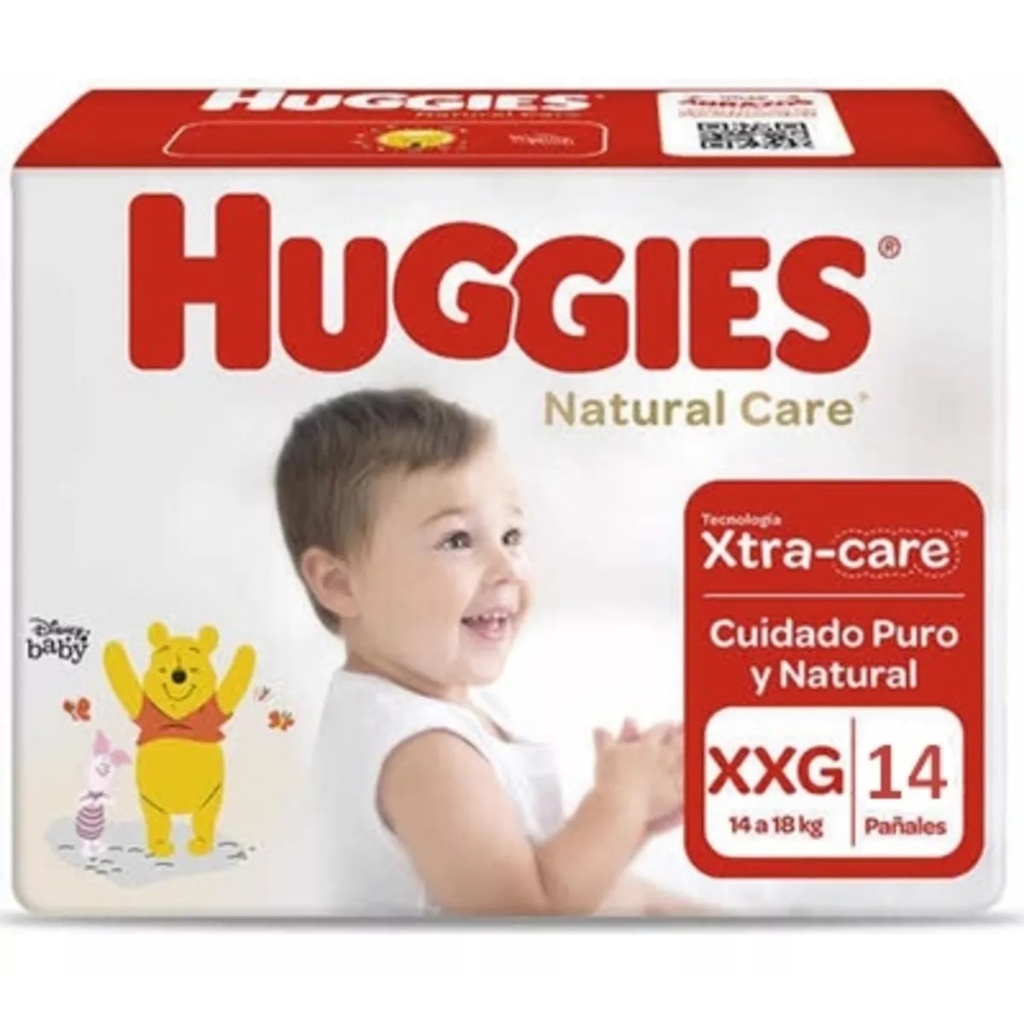Huggies Natural Care Talla XXG 14-18 Kg 14 Pañales Kimberly Clark