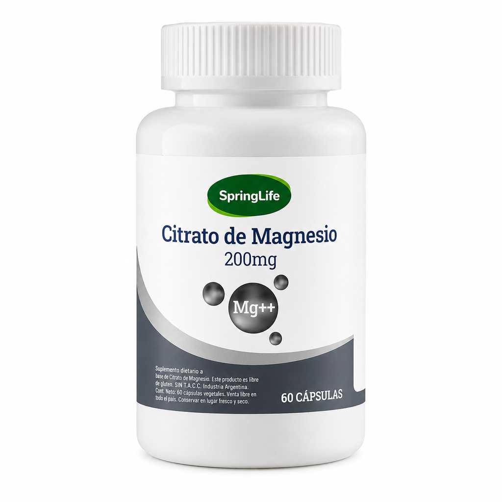 Citrato de Magnesio 200 mg 60 Cápsulas Springlife