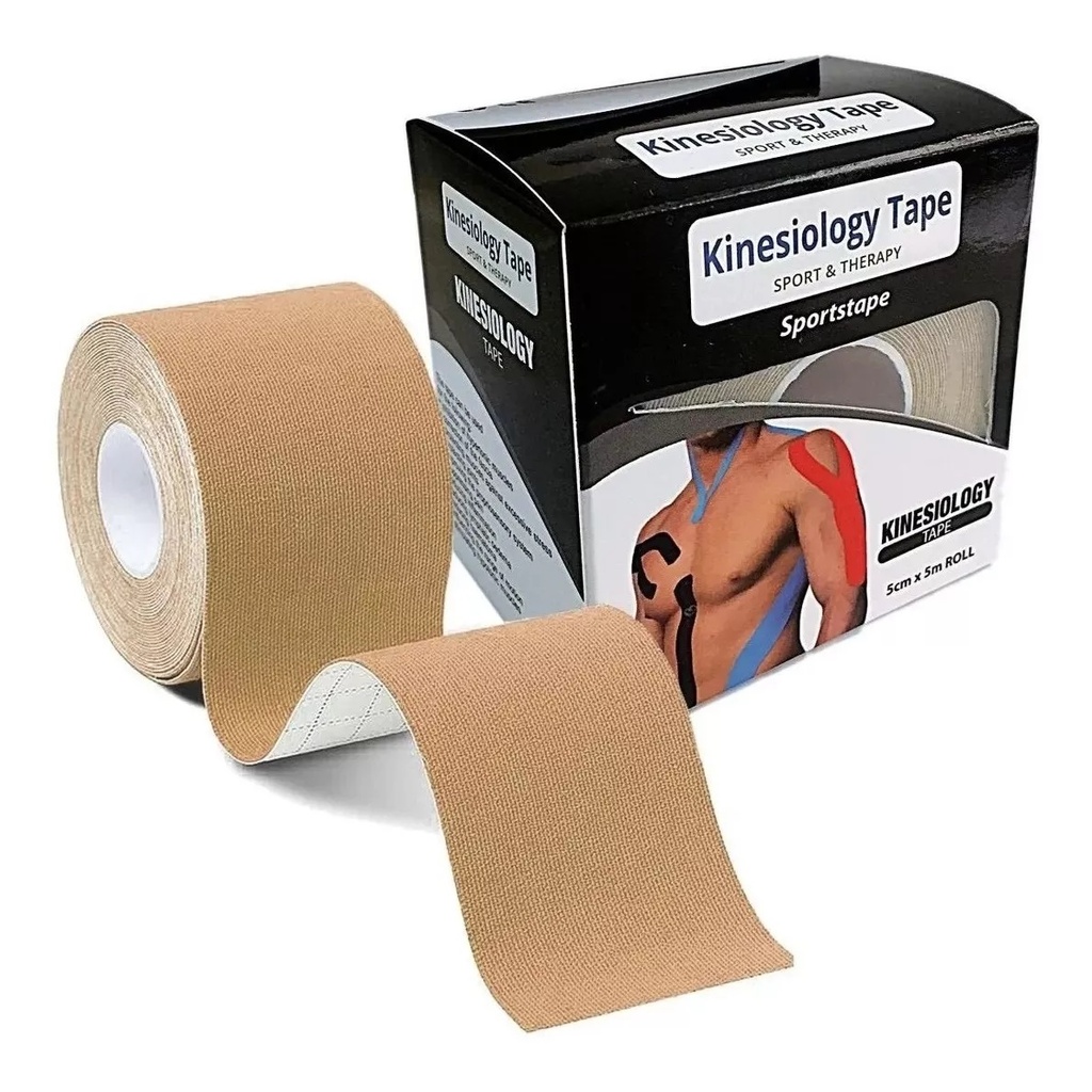 Kinesiology Tape Beige Vendaje Neuromuscular Adhesivo 5 cm x 5 m Sport & Therapy