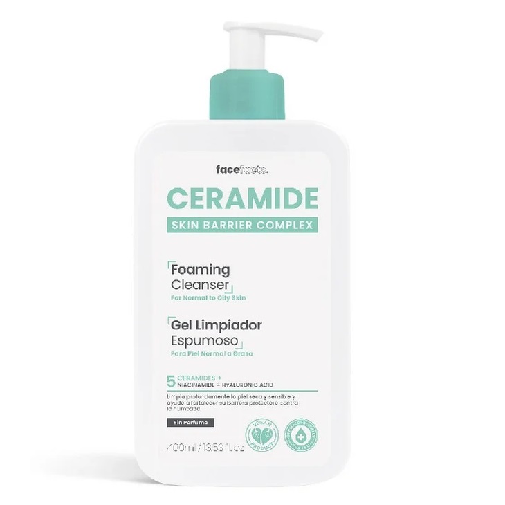 Ceramide Gel Limpiador Espumoso Piel Normal a Grasa 400 mL FaceFacts