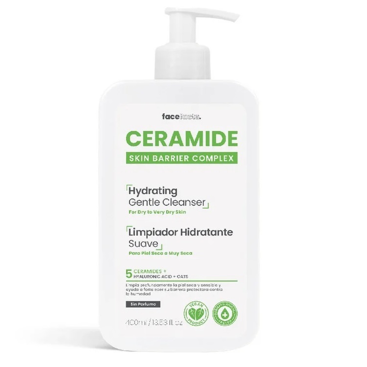 Ceramide Limpiador Hidratante Suave Piel Seca 400 mL FaceFacts