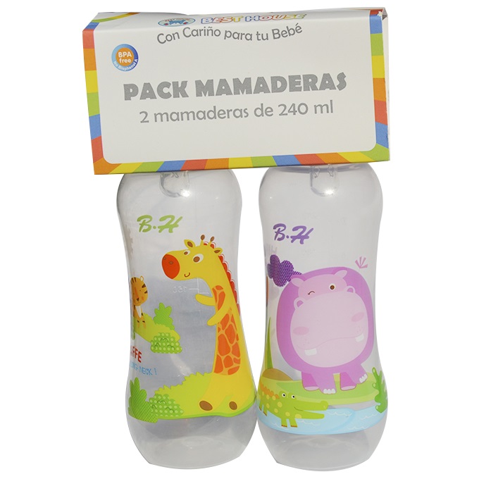 Best House Pack 2 Mamaderas Animalitos Boca Estandar 240 mL