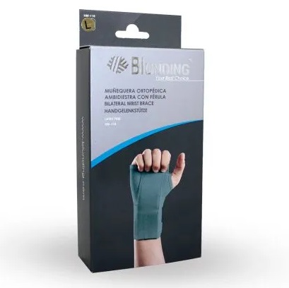 Blunding Muñequera Ortopédica Ambidiestra con Férula Talla L