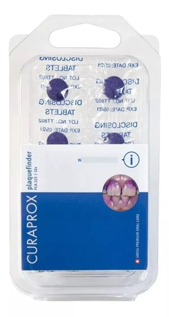 Curaprox Plaquefinder Tabletas Reveladoras de Placa Sabor Fruta 12 Unidades