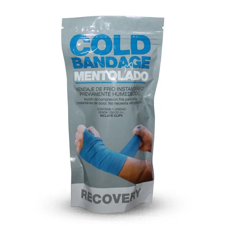 Recovery Cold Bandage Venda Elástica Mentolada de Frío Instantáneo 10 cm x 12,2 m
