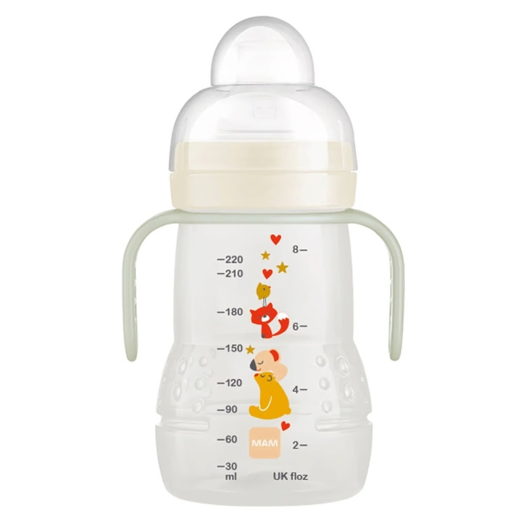 Mam Vaso de Aprendizaje Antiderrame Trainer 4m+ con Asas 2 Tetinas 220 mL