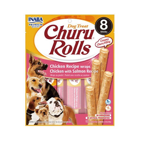 Churu Rolls Pollo y Salmón para Perros 8 sachet x 12 g