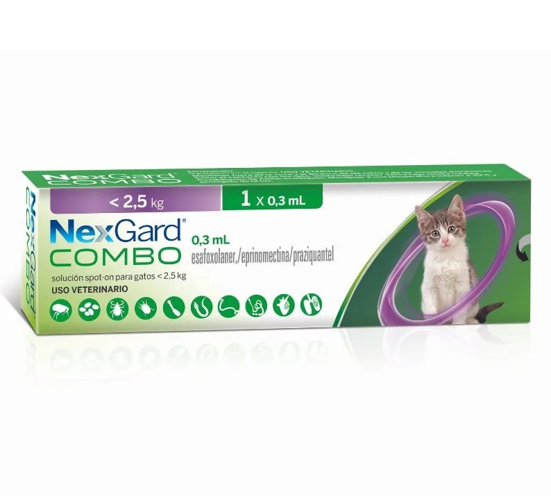 Nexgard Combo Gatos 0,8 - 2,5 kg Sol. Tópica 1 Pipeta 0,3 mL Boeringer