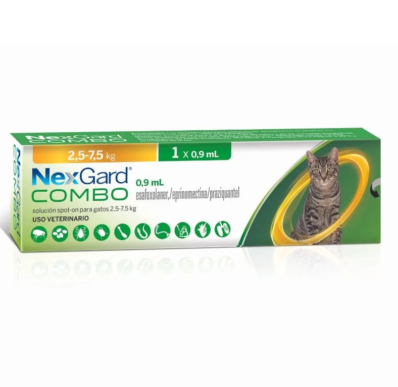 Nexgard Combo Gatos 2,5 - 7,5 kg Sol. Tópica 1 Pipeta 0,9 mL Boeringer