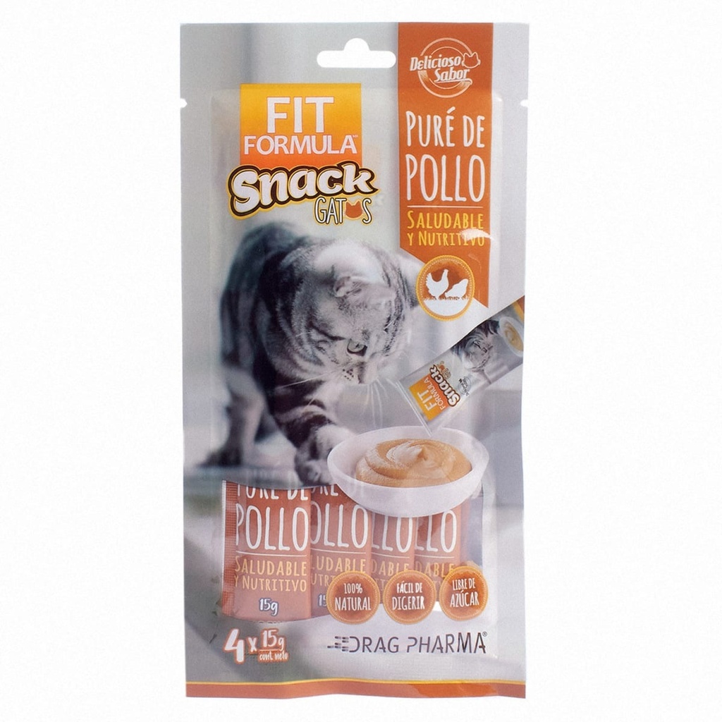 Fit Formula Gatos Puré de Pollo Snack Cremoso 4 sachet x 15 g