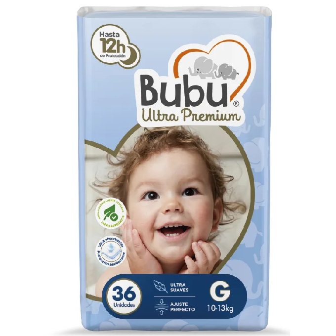 Bubu Ultra Premium Talla G 10-13 Kg 36 Pañales