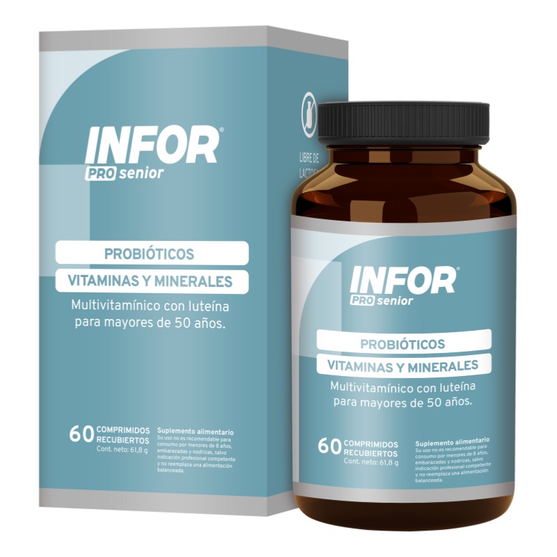 Infor Pro Senior (10 mill. UFC/ 12 Vit./ 7 Min.) 60 Comprimidos Recubiertos Prater*