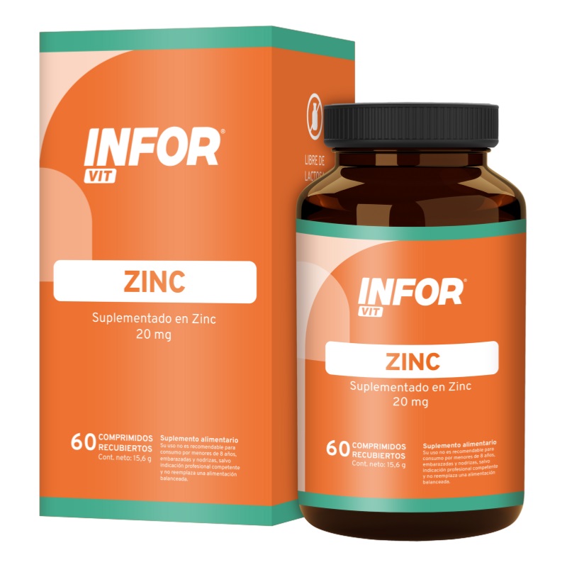 InforVit Zinc 20 mg 60 Comprimidos Recubiertos Prater