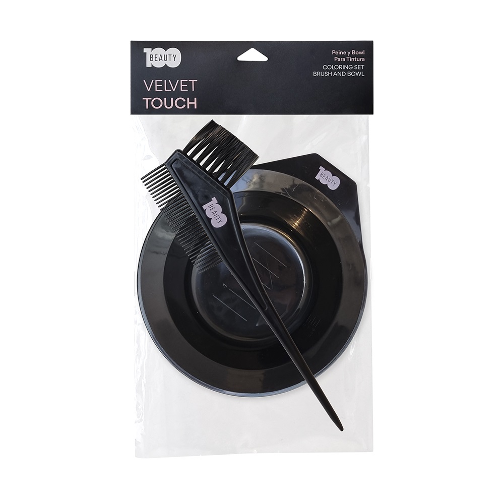 Velvet Touch Set Teñido Bowl + Pincel Aplicador de Tintura Beauty 100