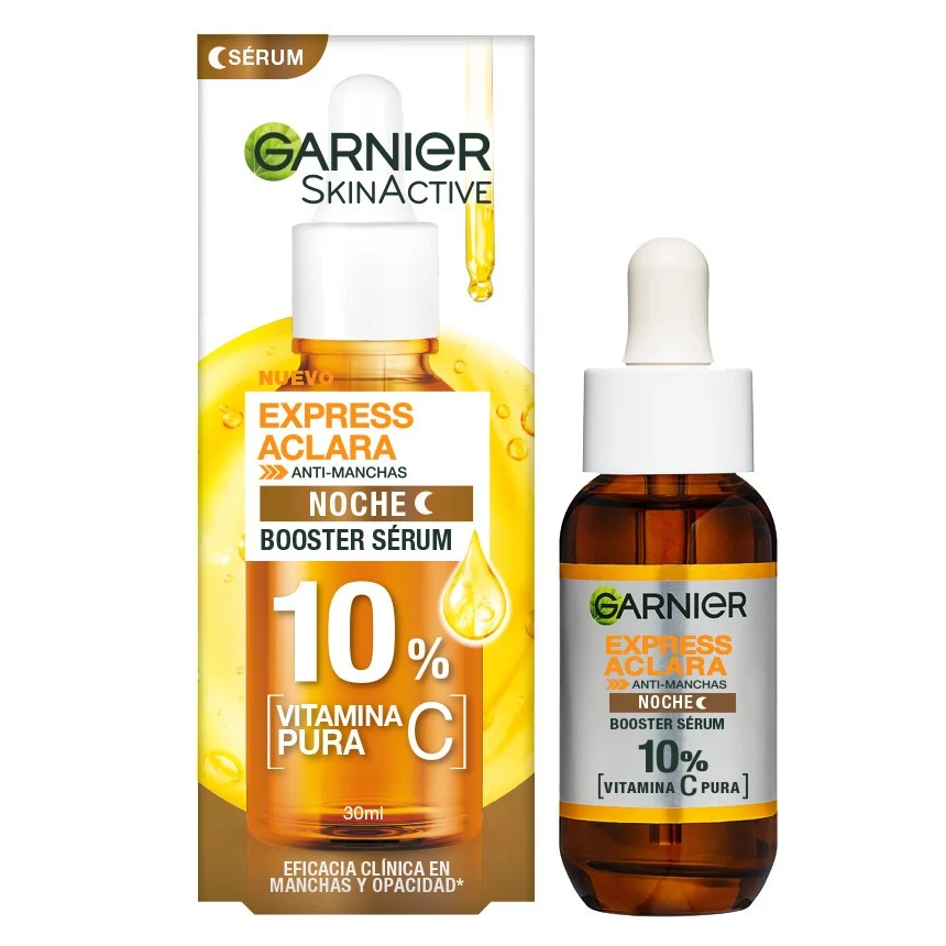 Garnier SkinActive Express Aclara Serum Noche 10% Pura Vitamina C Booster Serum Anti-Manchas 30 mL L'Oréal