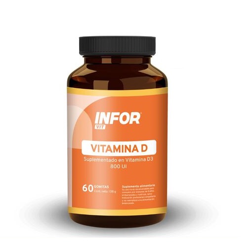 Infor Pro Vitamina D3 (Colecalciferol) 800 UI 60 Gomitas Prater