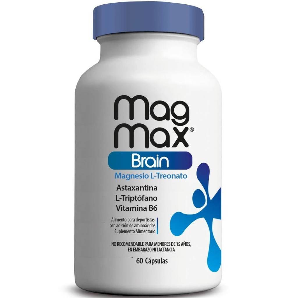 Mag Max Brain (Mg + Triptófano + Astaxantina + B6) 60 Cápsulas Newscience