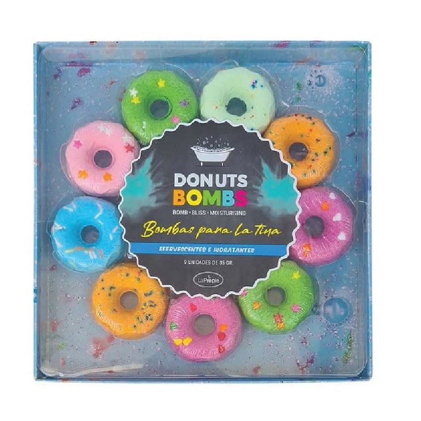 Donuts Bombs 9 Bombas de Baño Efervescentes para la tina La Prepie