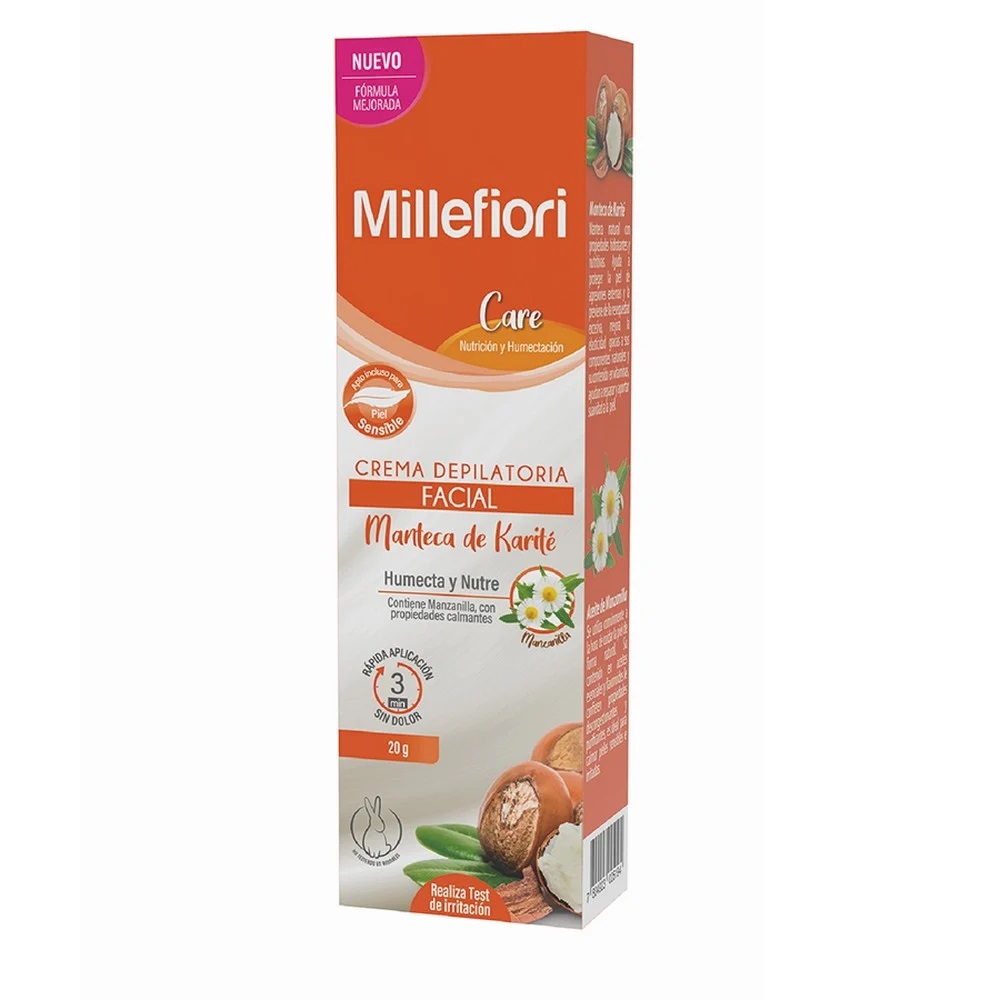 Millefiori Care Crema Depilatoria Facial Manteca de Karité 20 g