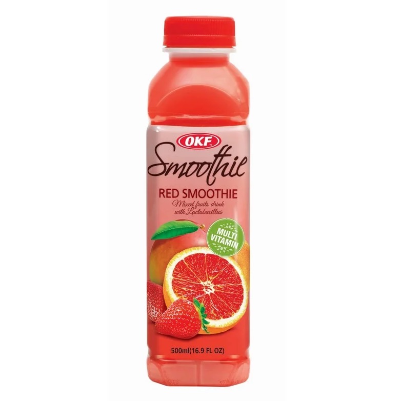 OKF Red Smoothie Bebida Mezcla de Frutas con Vitaminas y Probióticos 500 mL