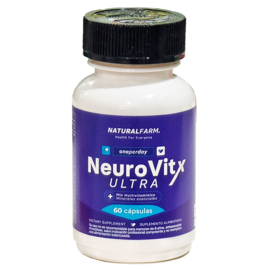 NeuroVitX Ultra (Magnesio,Triptofano, Vit D3 y Complejo B) 60 Cápsulas Natural Farm