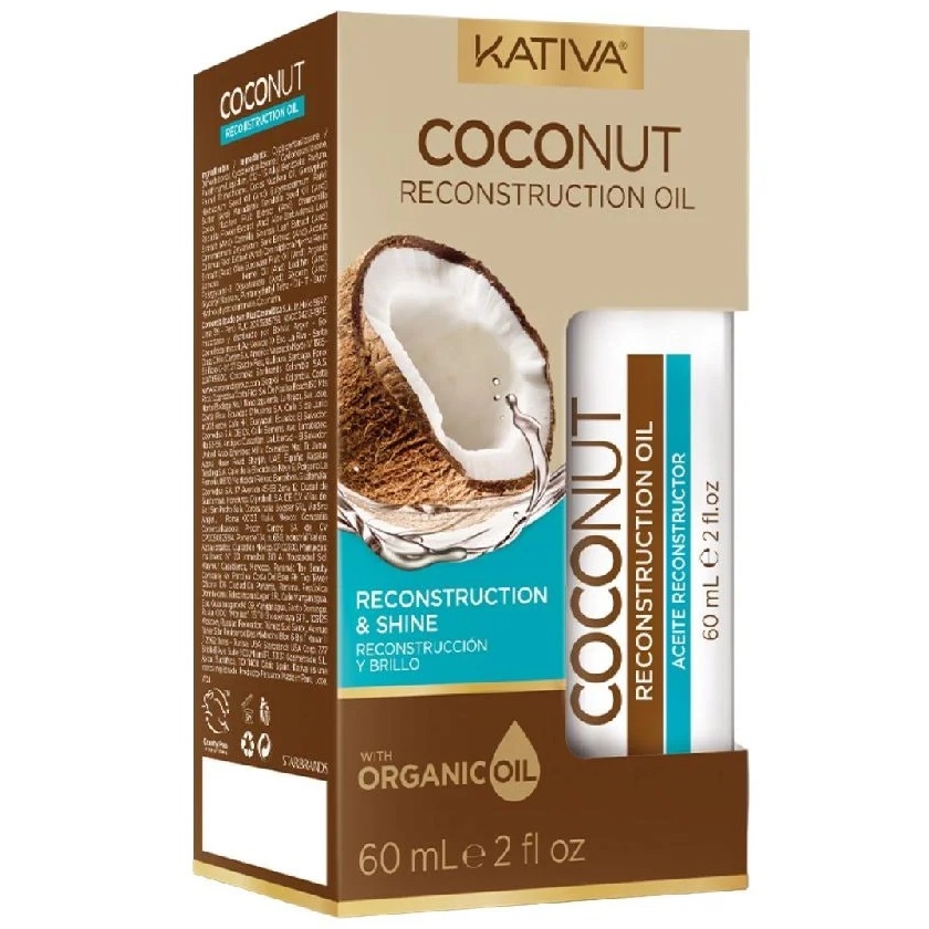 Kativa Coconut Reconstruction Oil Aceite Capilar Reconstrucción y Brillo 60mL
