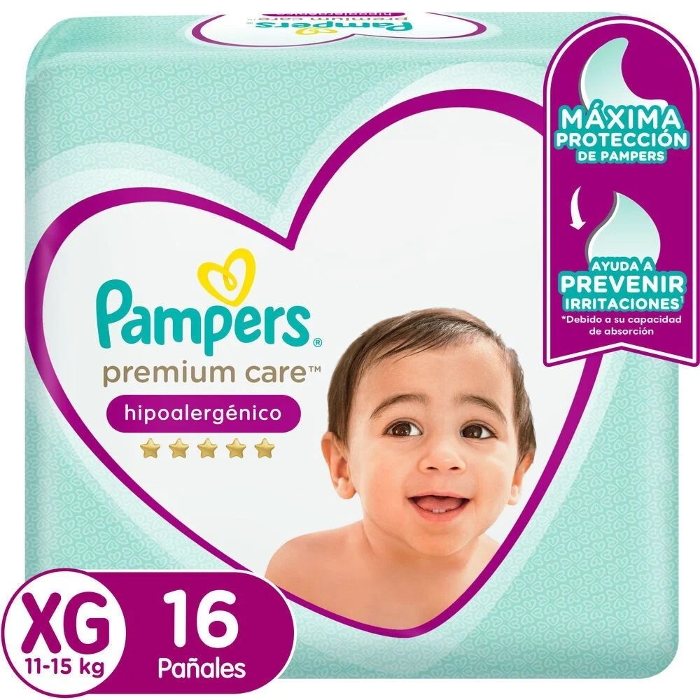 Pampers Premium Care Talla XG 11-15 Kg 16 Pañales P&G