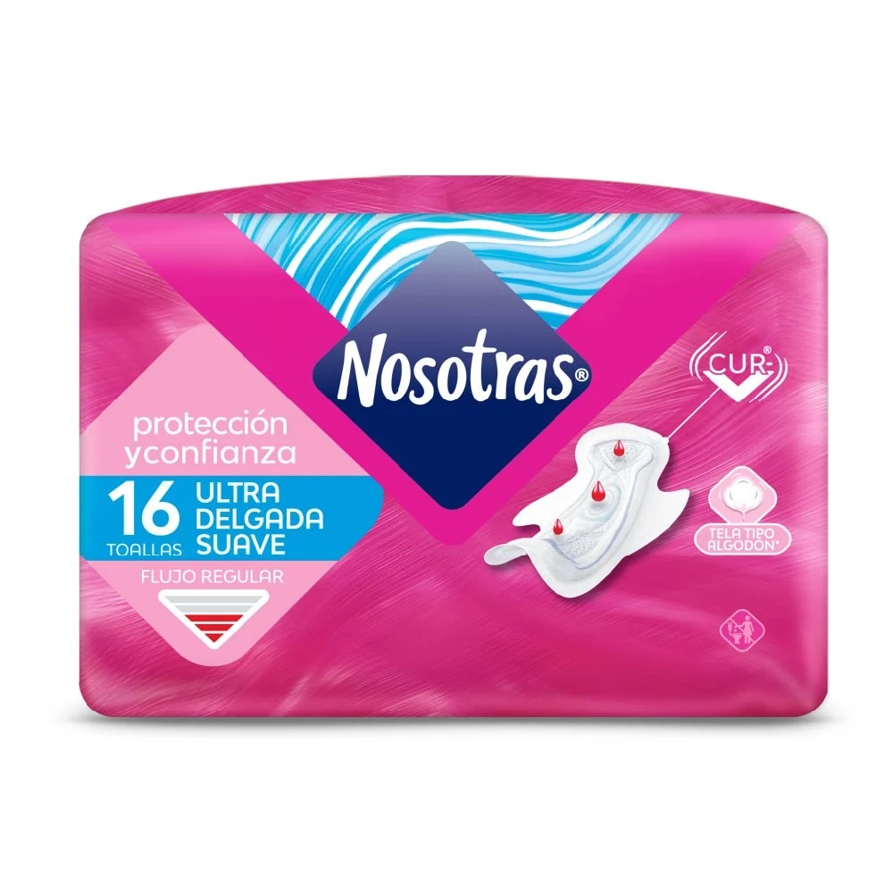 Nosotras Ultra DelgadaSuave con Alas 16 Toallas Femeninas Familia S.A.