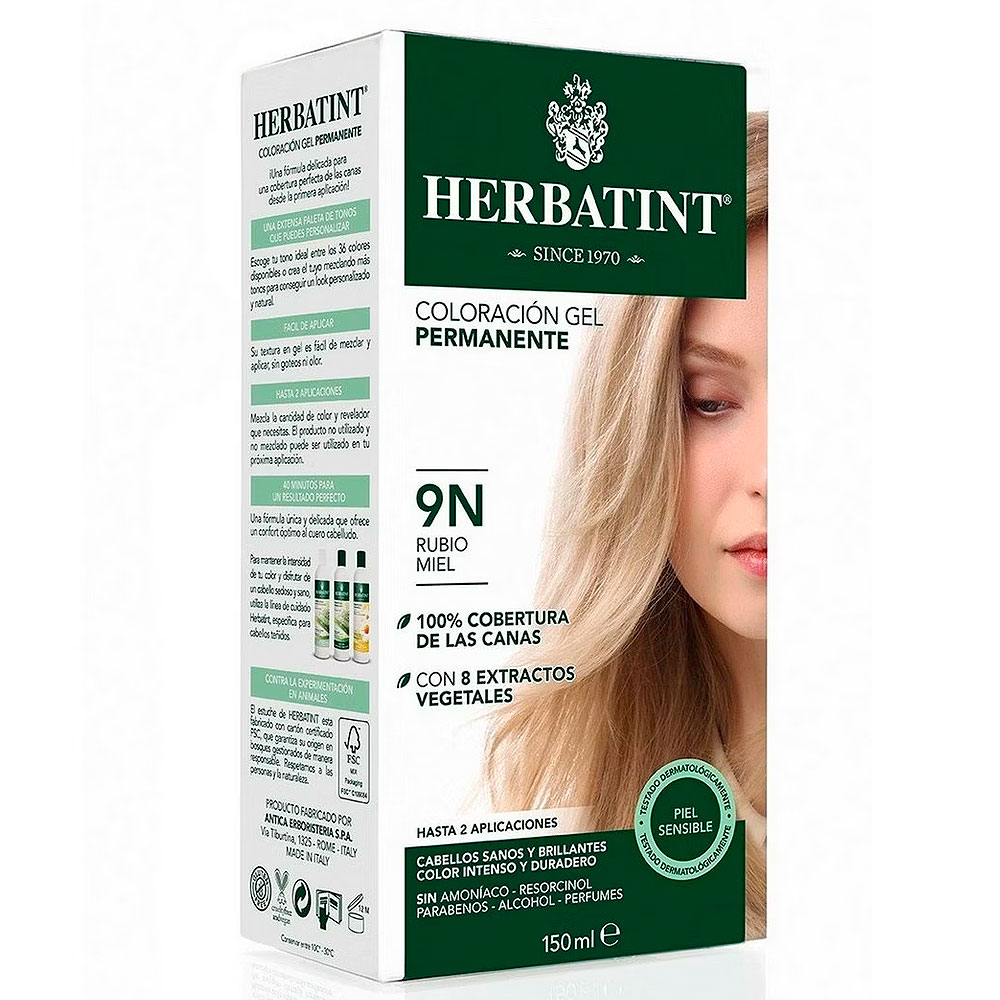 Herbatint 9N Rubio Miel Tintura Permanente Gel 150 mL