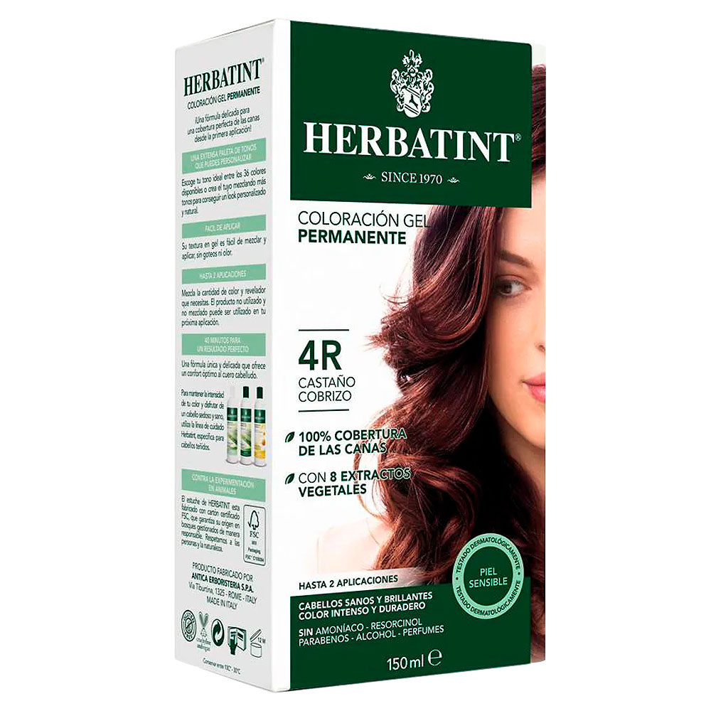 Herbatint 4R Castaño Cobrizo Tintura Permanente Gel 150 mL