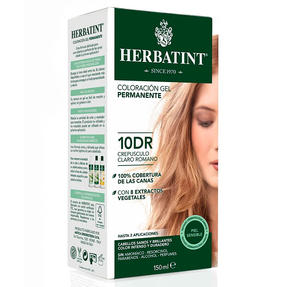 Herbatint 10DR Crepúsculo Claro Romano Tintura Permanente Gel 150 mL